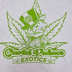 Cartel Palace Exotics Graphic Tee Shirt‎ Weed Leaves Mr. Monopoly NY